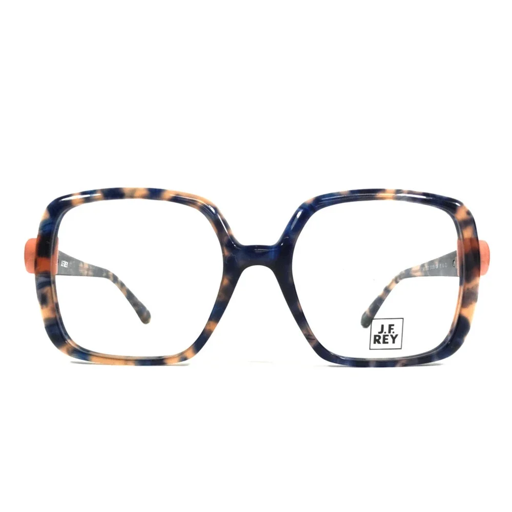 J. F. Rey Eyeglasses Frames JF1548 2583 Blue Pink Tortoise Oversized 51-18-135